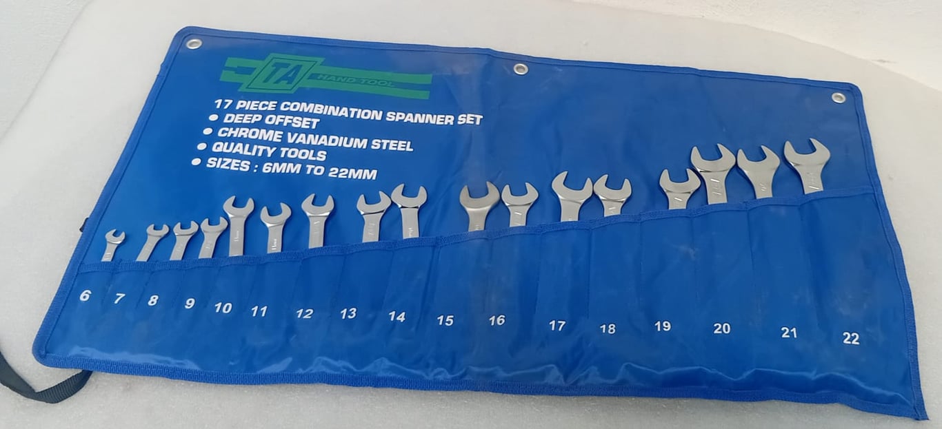 Toolquip Allied -17-Piece Spanner Set (6mm–22mm) – Chrome Vanadium