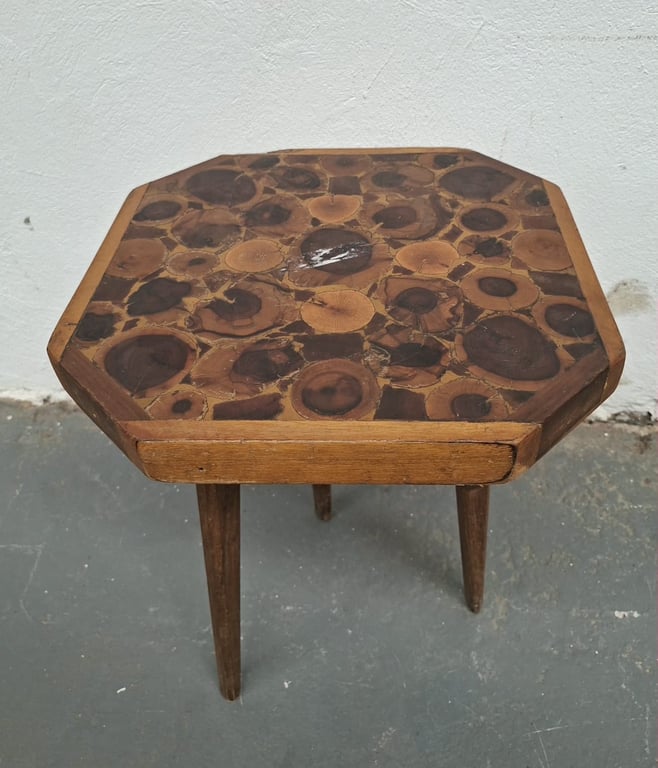 Vintage Octagonal Mosaic Side Table
