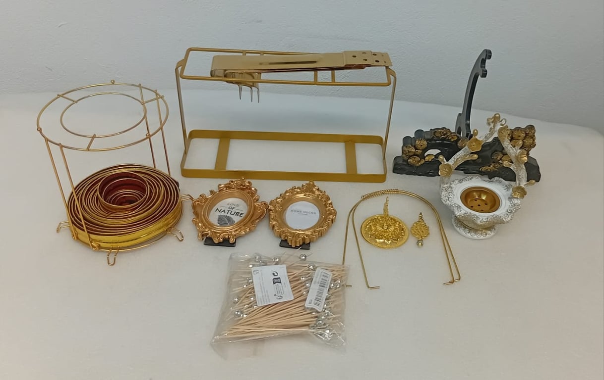 Collection Of Gold Toned Home Decor & Accessories