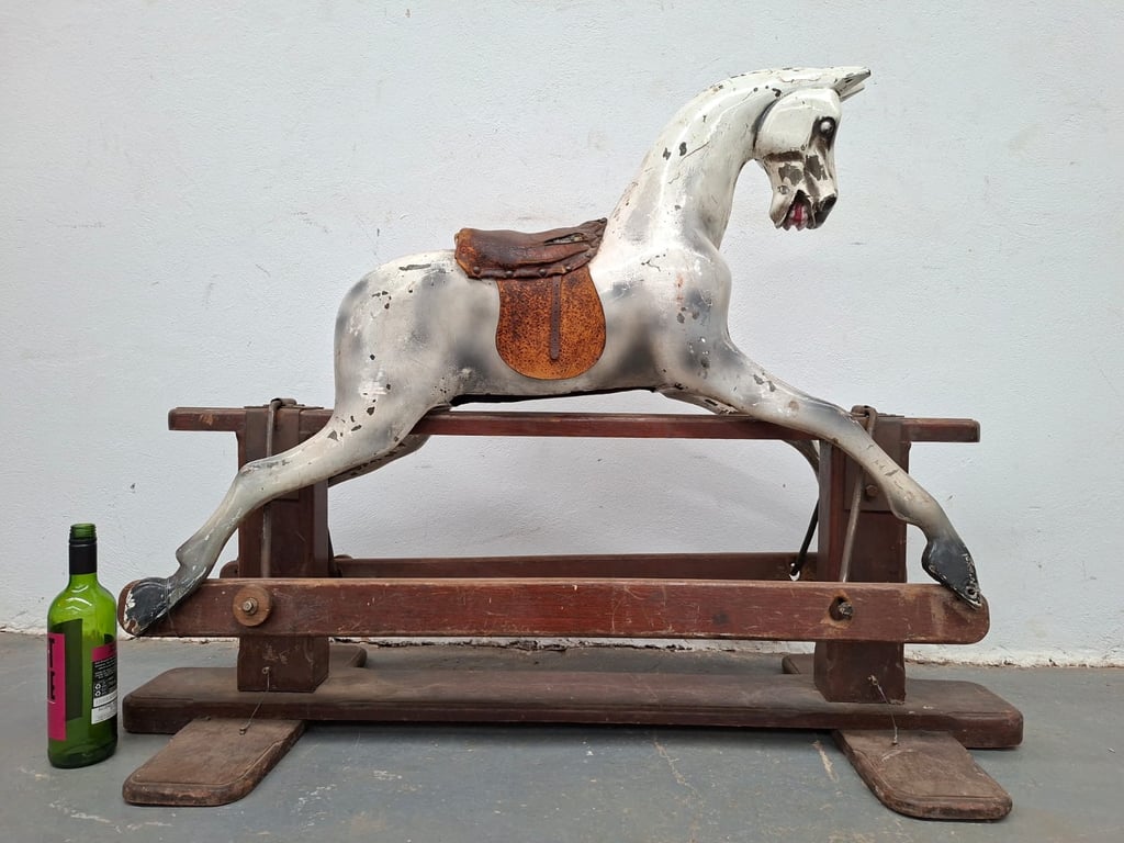 Vintage Rocking Horse on Bow Stand