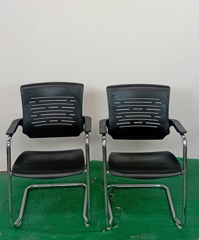 2 x Black Chrome Office Chairs - price per piece
