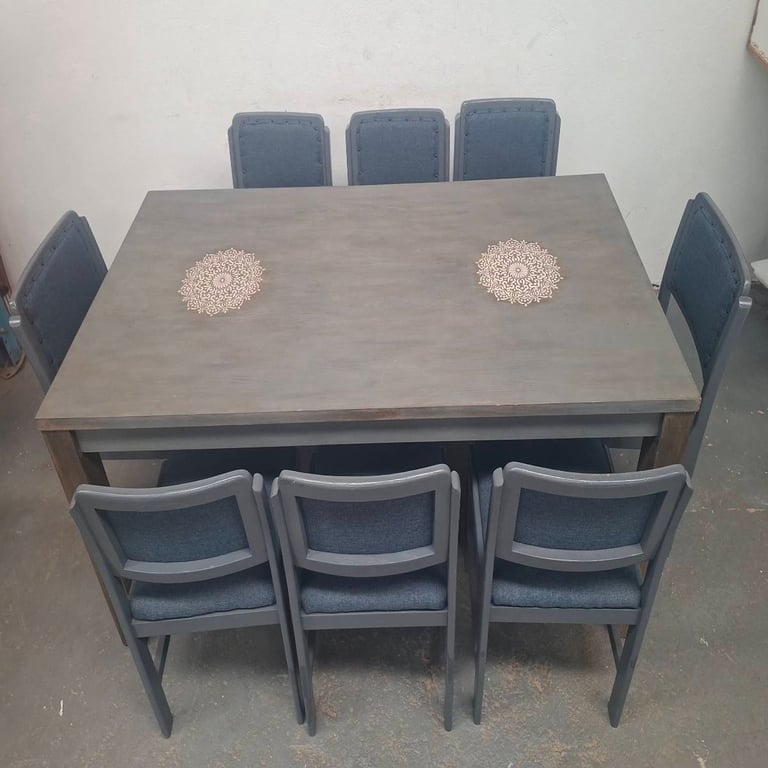 Modern Dining Table with 8 Chairs – Complete Set