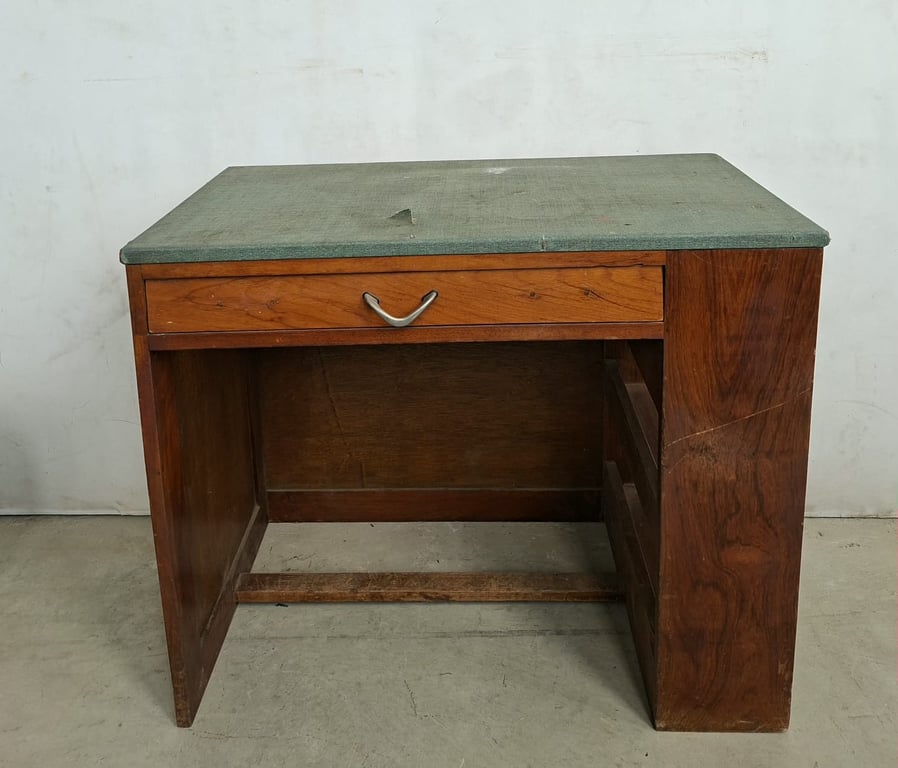 Vintage Industrial or Mid-Century Style Wooden Desk,