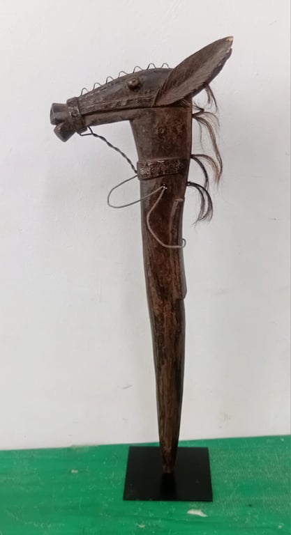 Hand-carved horse puppet