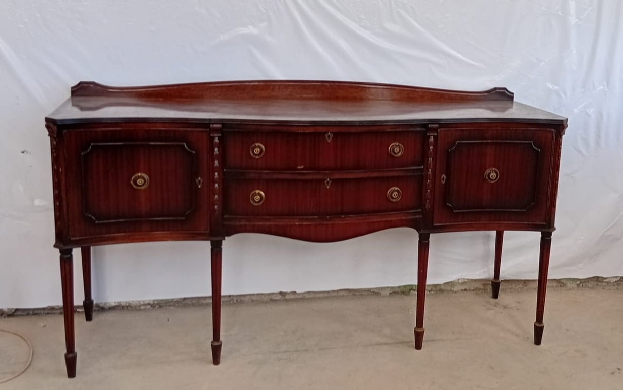 Serpentine mahogany sideboard