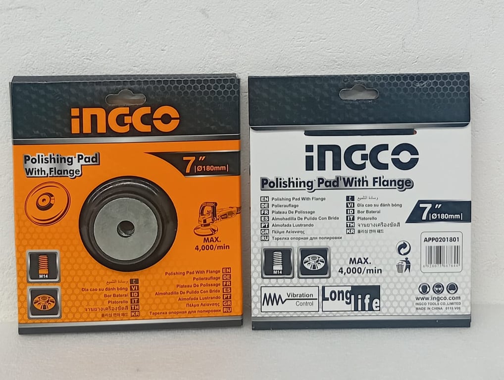 2 X Ingco 7" (180mm) Polishing Pad With Flange