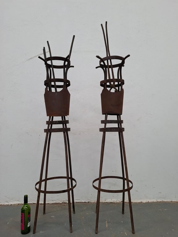 Rustic Wrought Iron Fire Braziers bid per piece