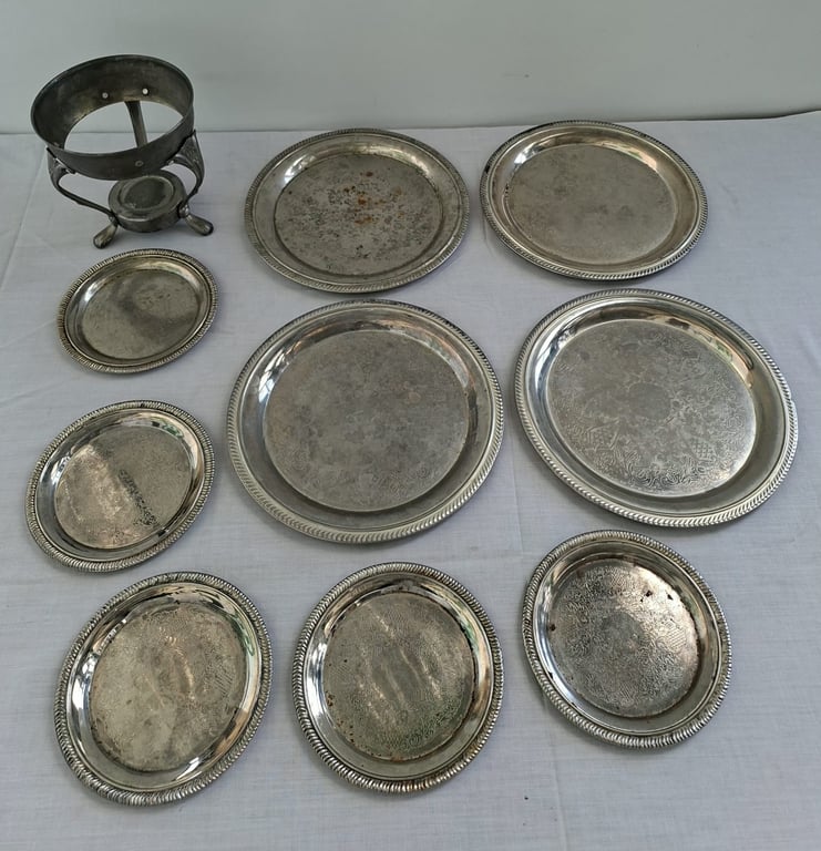 Collection of Silver-Plated Serving Trays