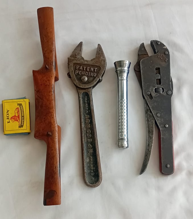 Mixed Vintage Hand Tools Lot – Adjustable Spanner, Locking Pliers