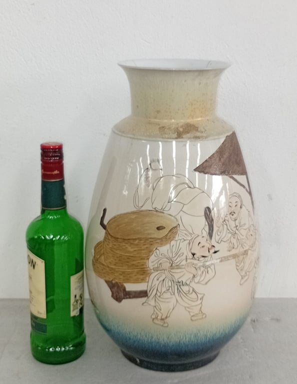 Large decorative East Asian ceramic vase