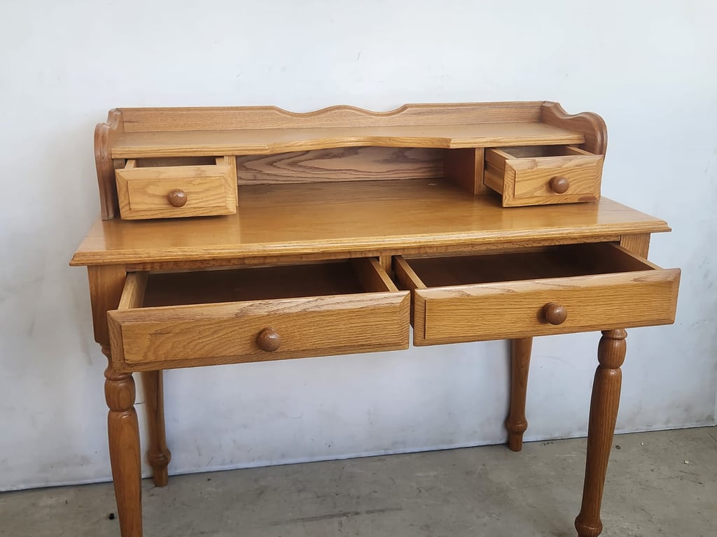 Vintage style solid pine writing desk or dressing table