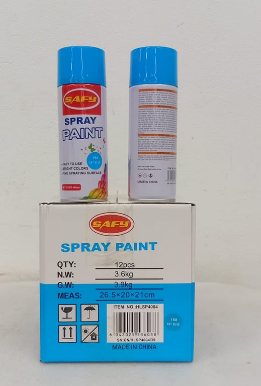 SAFY Spray Paint – 15# Sky Blue (Box of 12 Cans)