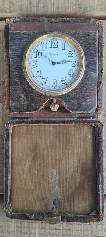 Vintage Pocket Watch in Leather Travel Case