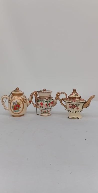 Joblot Of Hand Painted Mini Teapot