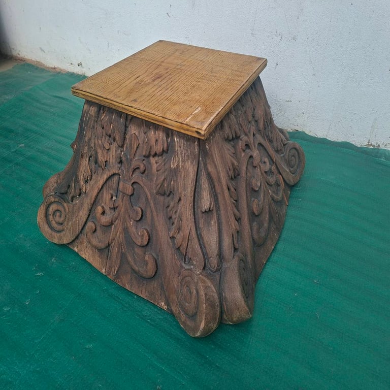 Antique  Wooden Square Pedestal Stand