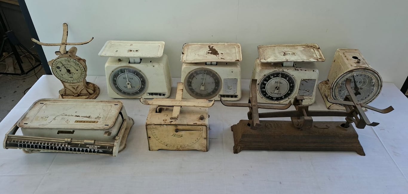 Collection of Vintage Countertop Mechanical Scales