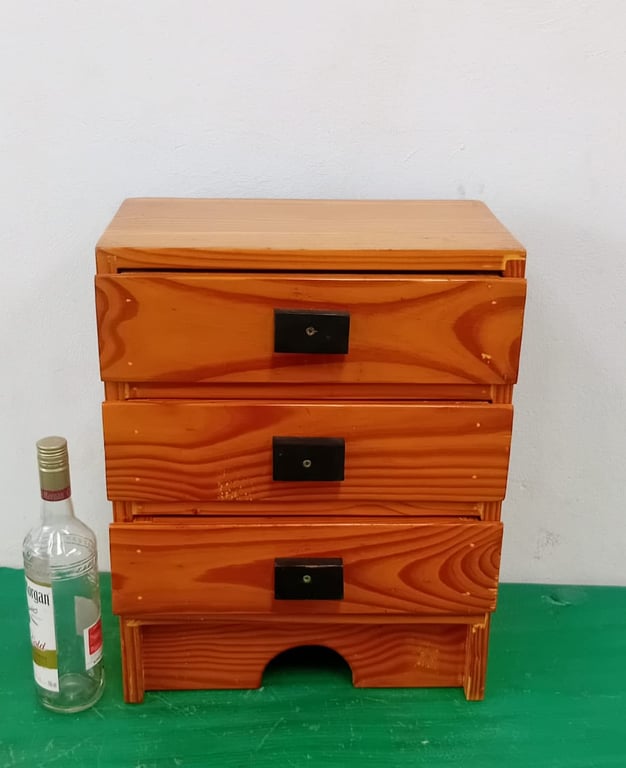 Toy Three- Drawer Wooden Chest