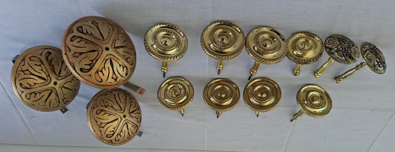 Assorted Vintage Brass Hardware and Decorative Fittings