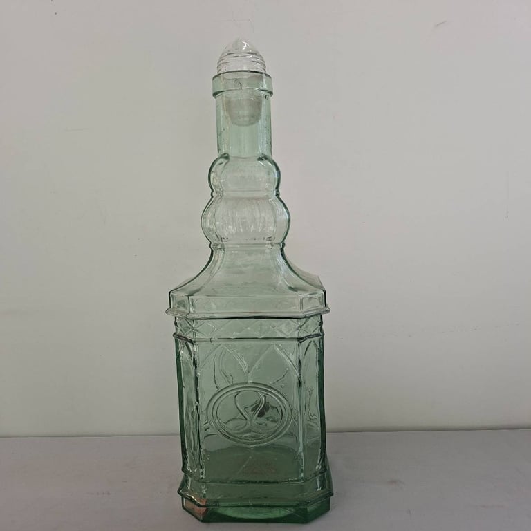 Antigue Pressed Glass Bottle/Decanter