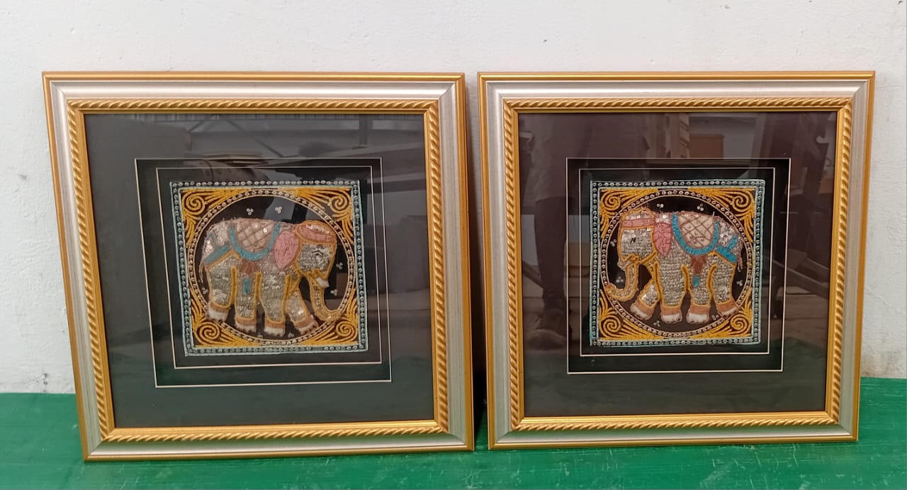 2 x framed Burmese Kalaga
