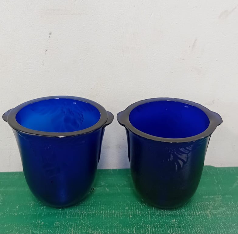 Vintage cobalt blue glass bowls