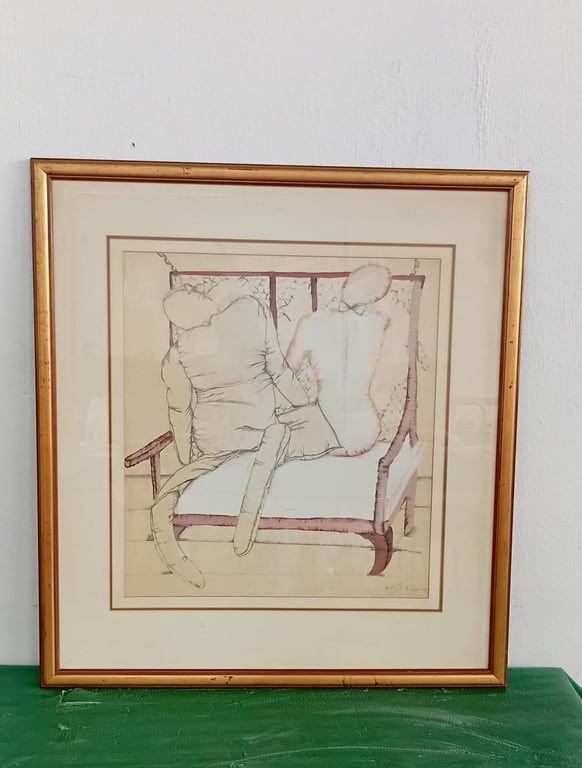 Framed Drawing Of Figures