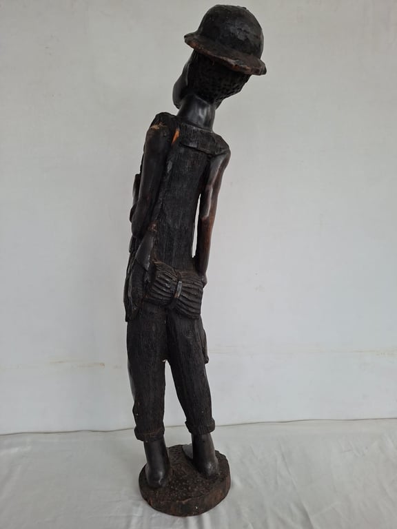 Tall Carved Wooden Figure Sculpture