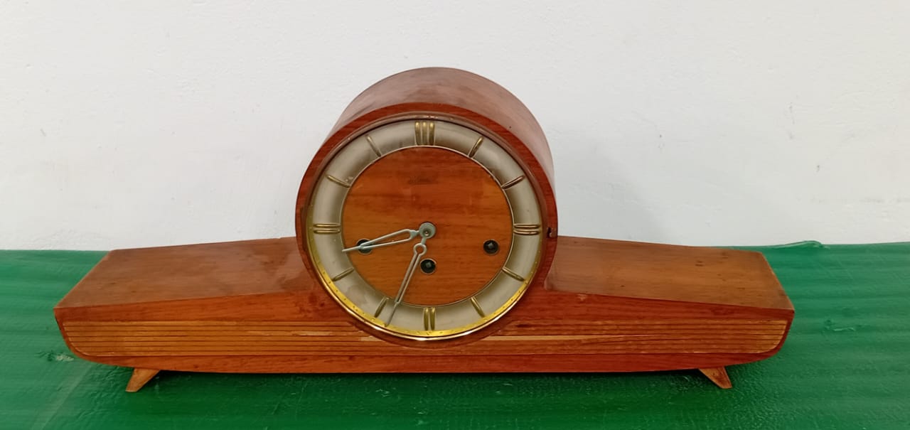 Vintage -Style Hermle Wooden Mantel Clock