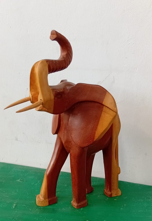 Hand-Carved Wooden Elephant