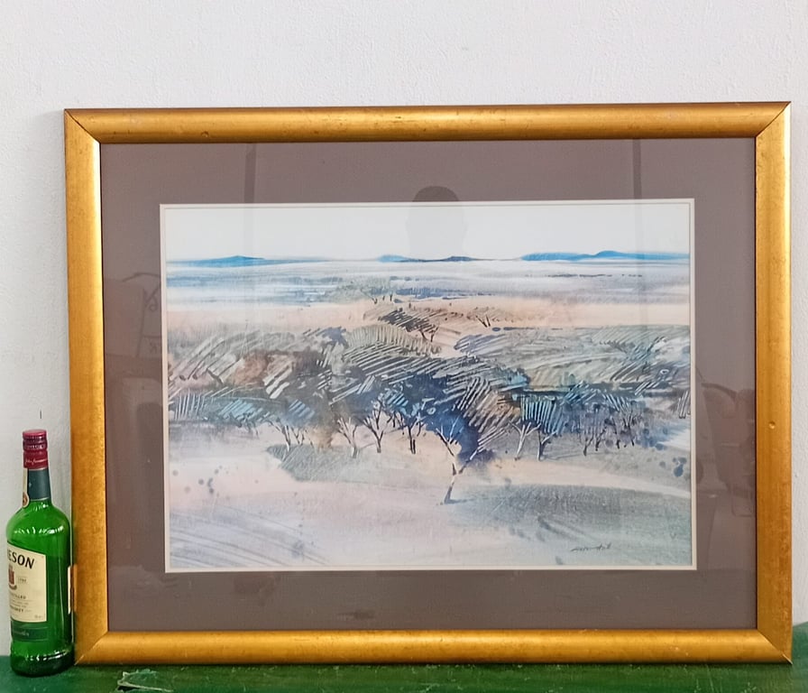 Framed Landscape Art Print / Watercolour-Style Artwork