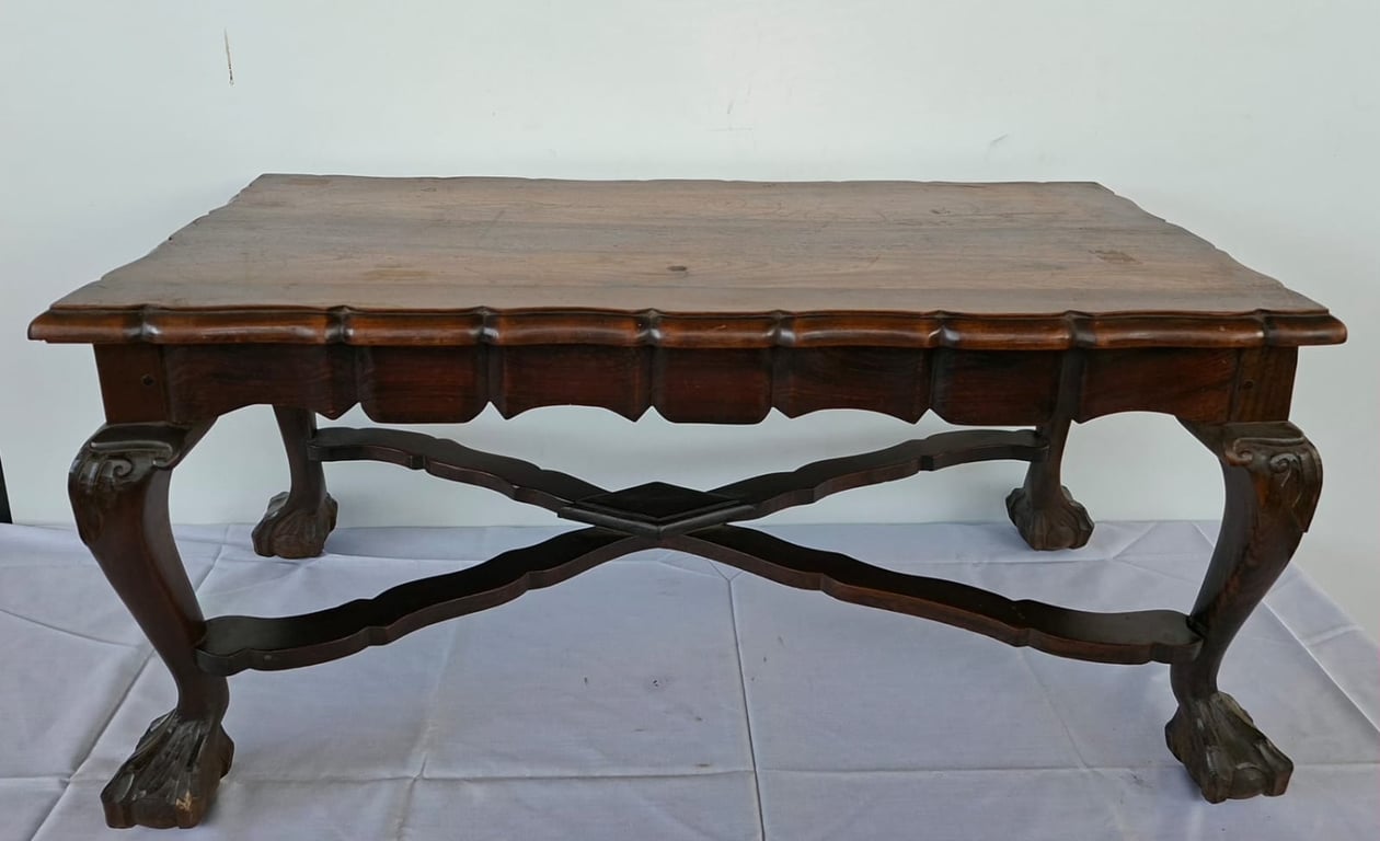 Antique Style Carved Wooden Coffee Table