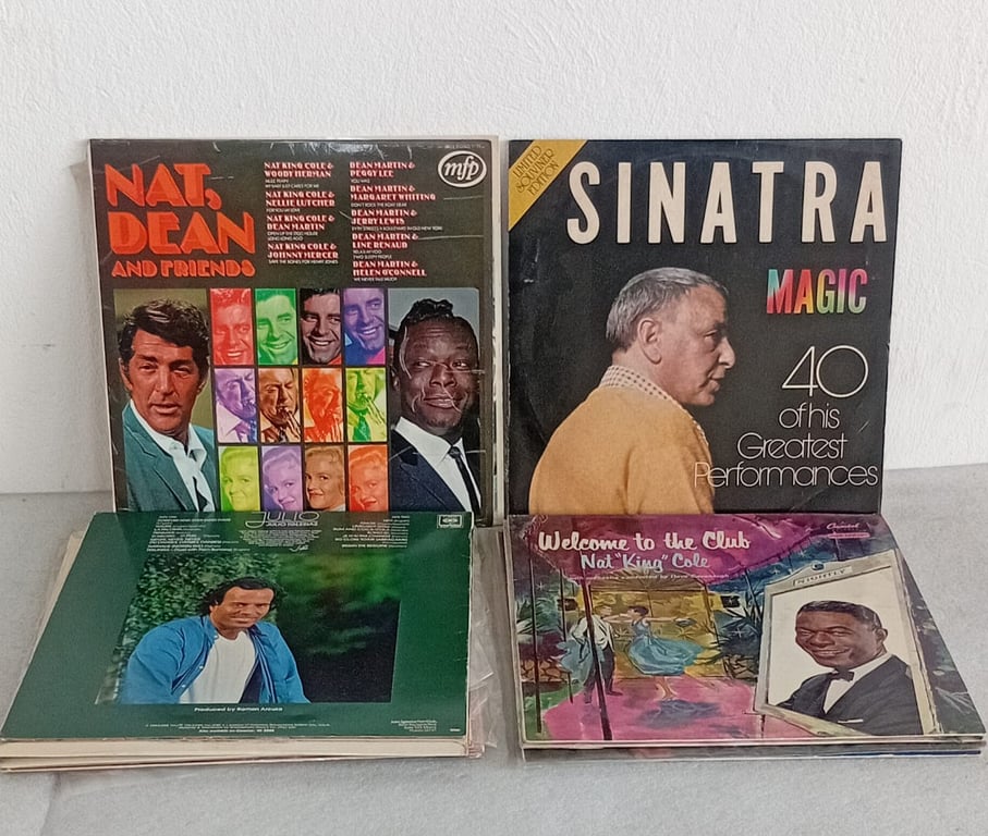 Vintage Jazz & Crooner Vinyl LP Collection (Nat King Cole, Frank Sinatra, Dean Martin)