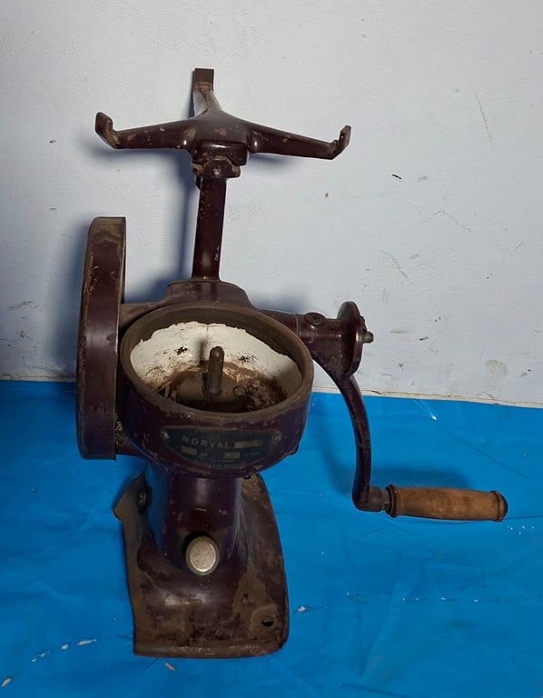 Vintage Hand-Crank Coffee Grinder (Wall / Bench Mounted)