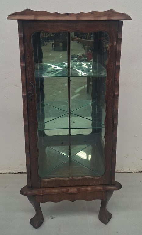Antique Mahogany Ball & Claw Corner Display Cabinet