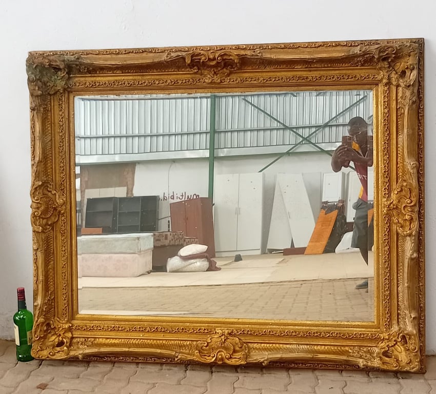 Large Ornate Gilt-Framed Wall Mirror