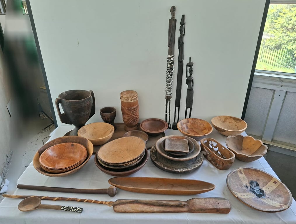 Assorted Collection of Wooden Kitchenware and Decorative Items