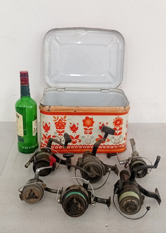 Fishing Reels & Retro Tin Box
