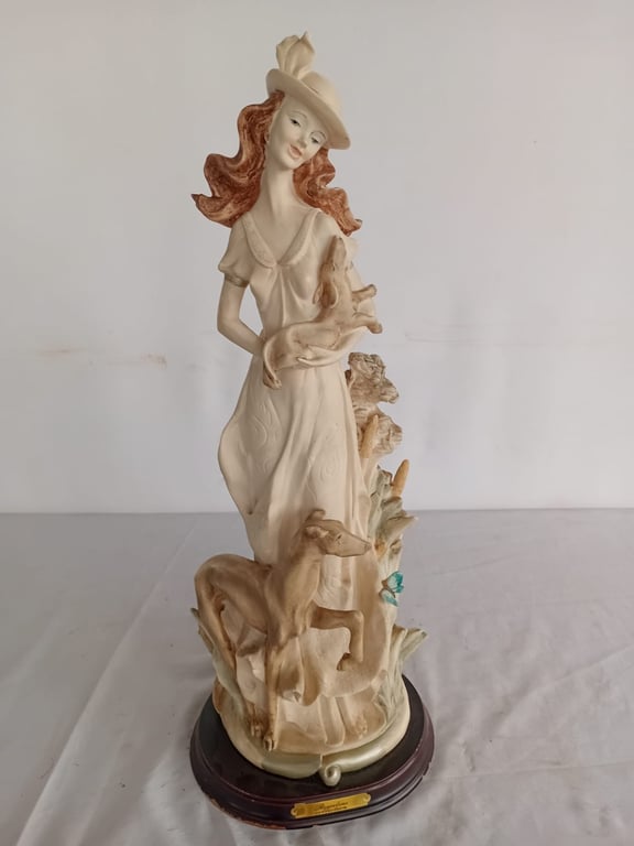 Rosseline Collection – Victorian Style Lady with Dogs Figurine