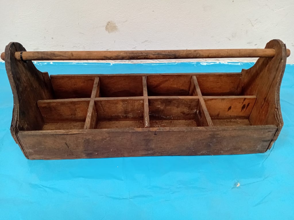 Vintage Wooden Carpenter’s Tool Tote