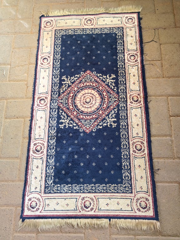 Stunning Blue Silk- Style Carpet