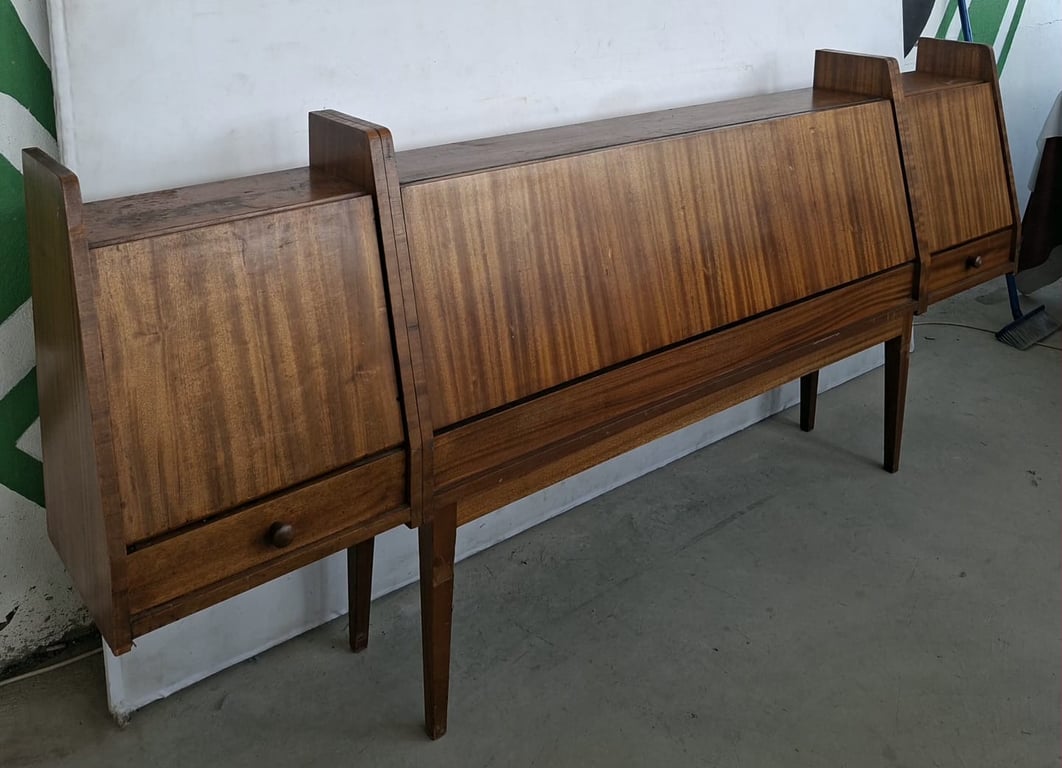 Mid-Century Modern Cabinet with Lift-Up Flap Doors