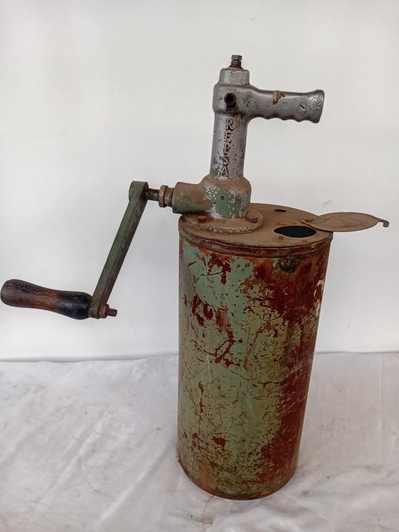 Vintage Hand-Crank Drum Pump Dispenser
