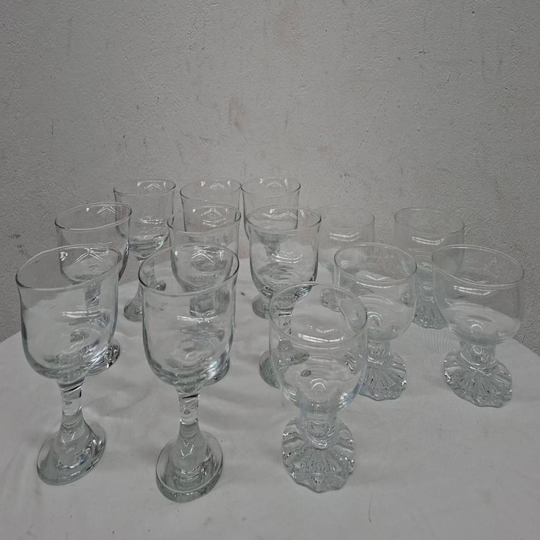 Vintage Stemmed Glassware Set x 13 pieces