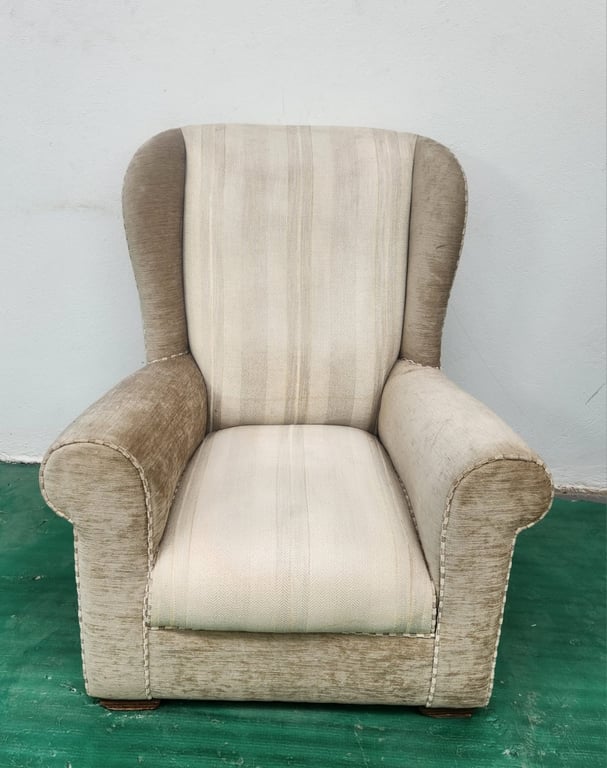 Fabric wingback armchair