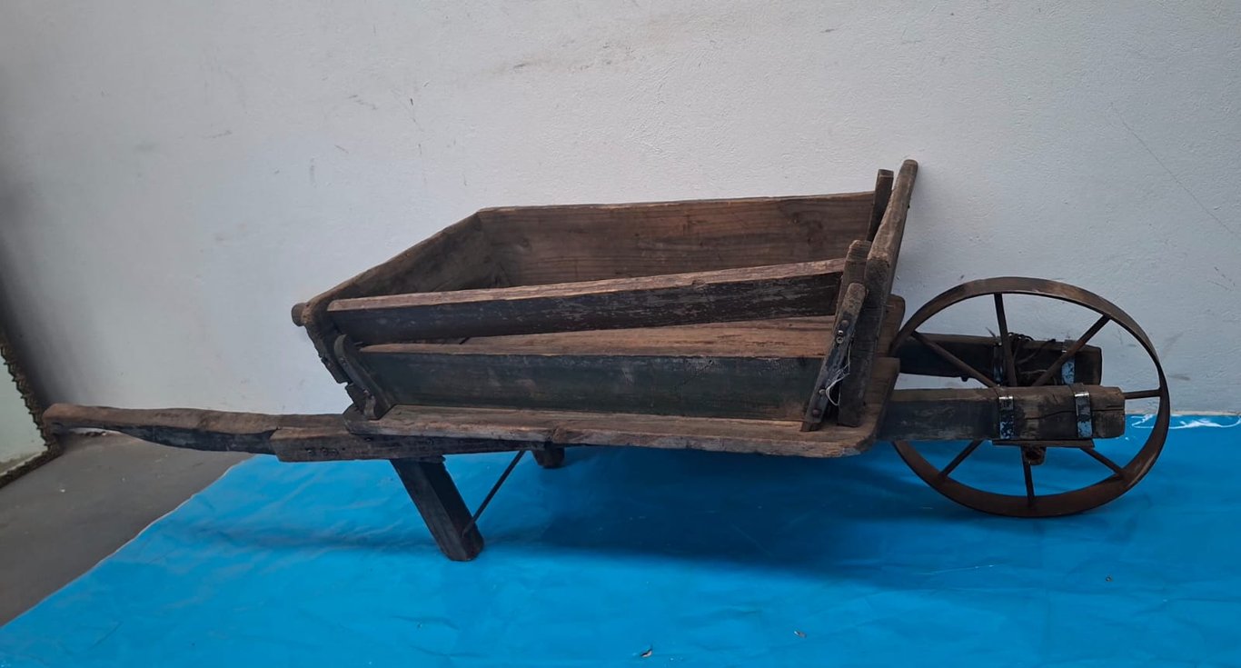 Rare Find Vintage Wooden Wheelbarrow Garden Planter