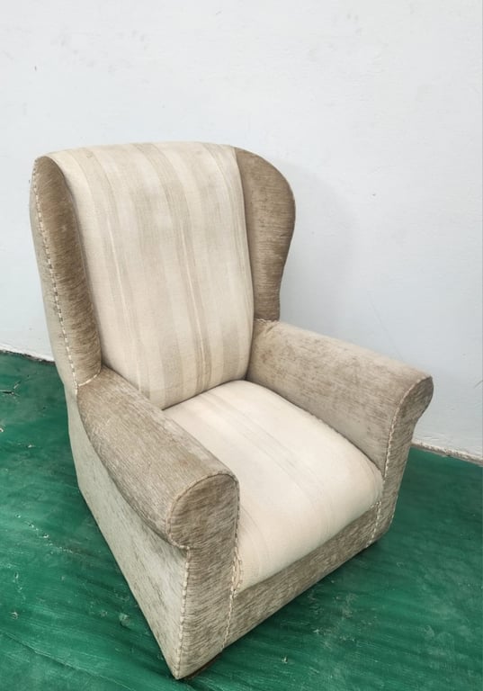 Fabric wingback armchair