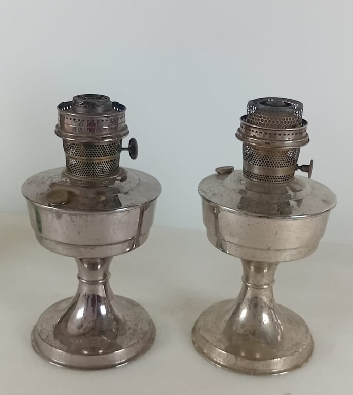 Set Of 2 Vintage Metal Kerosene Lamps