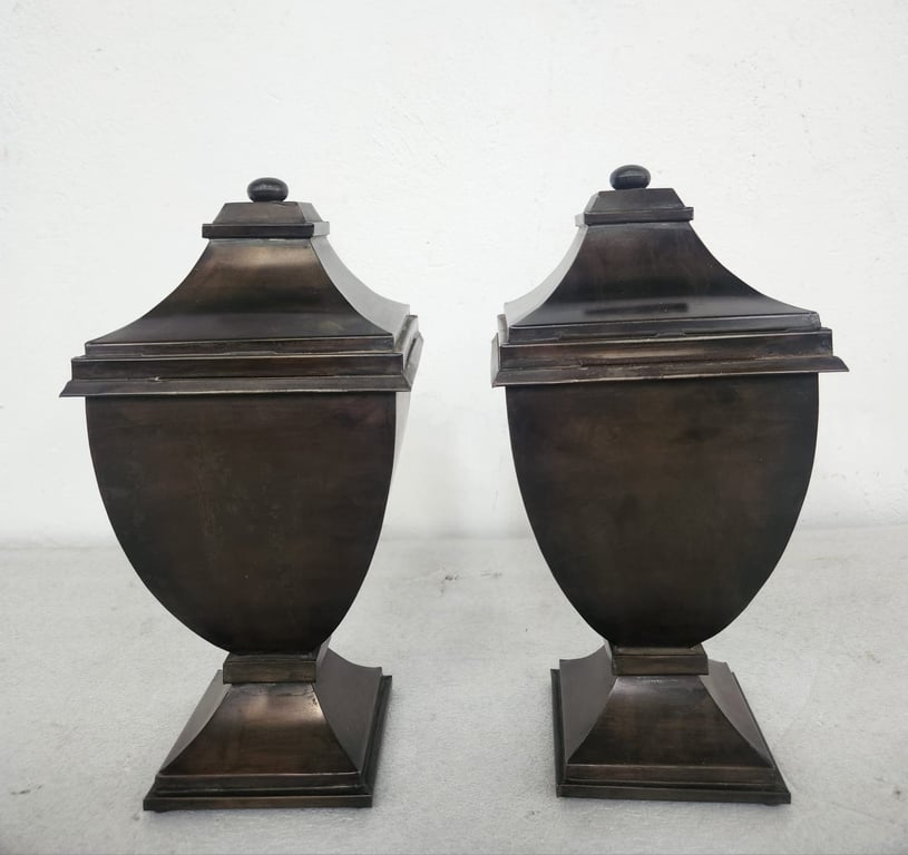Pair of Decorative Lidded Urns