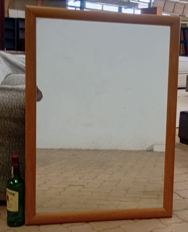 Large Wooden Framed Wall Mirror