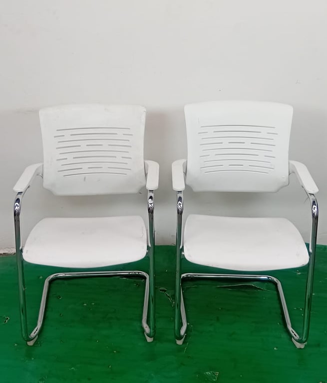 2 x White Chrome Office Chair - price per piece